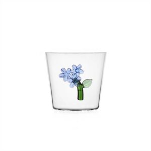 Drinkglas Botanica blå blomma 35cl Ichendorf Milano