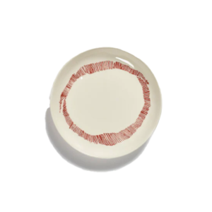 Flat tallrik 160mm White Swirl Stripes Red Feast, Serax