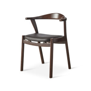 Karmstol Gemyt bok valnötsbets GI25, läder sits mörkbrun