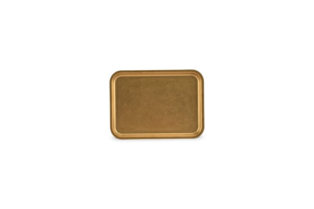 Serveringsbricka 22x16 cm vintage guld