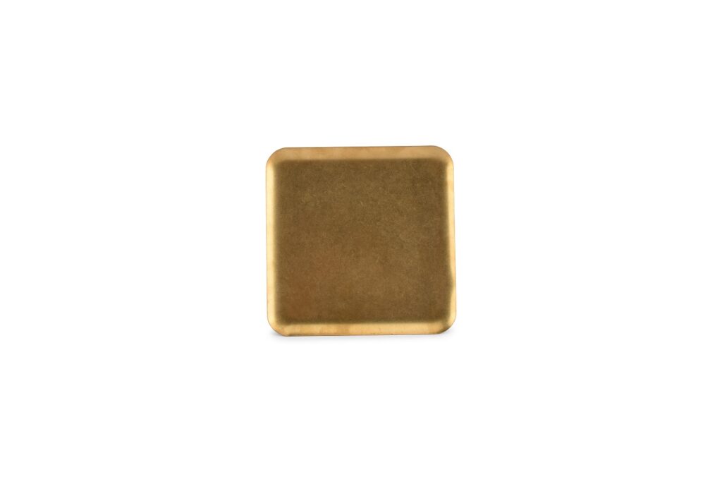 Serveringsbricka 19x19 cm vintage guld