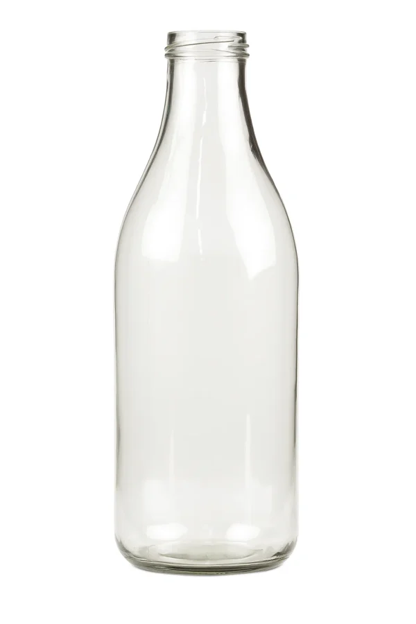 Glasflaska 1lit klar m. guldlock 255mm