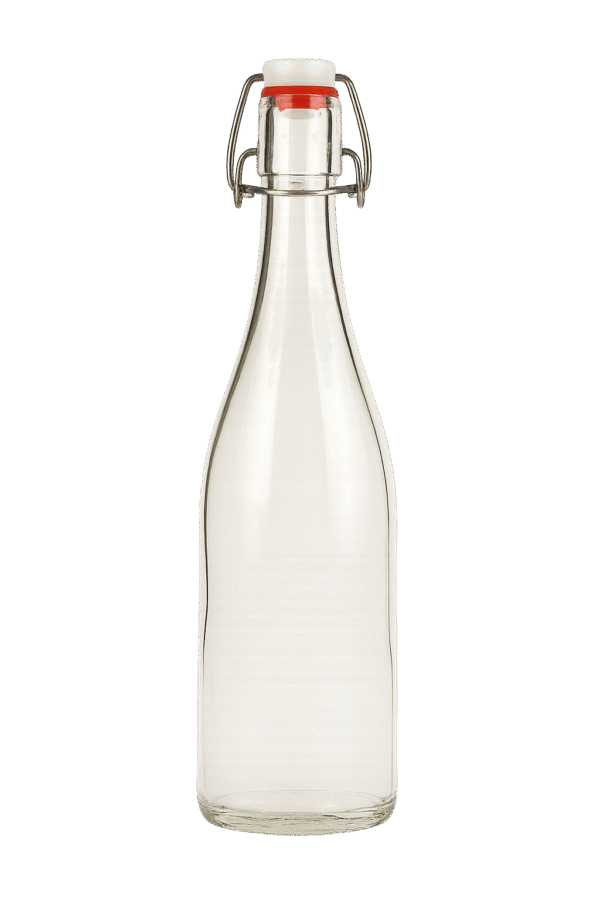 Glasflaska m. bygelkork 750ml