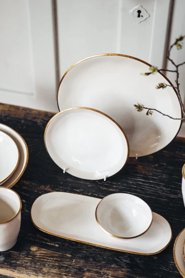 Tallrik fl.190mm Edge Ivory Gold - Bild 3