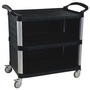 Serveringsvagn 3 täkta sidor PP plast/aluminium 980x530x930mm