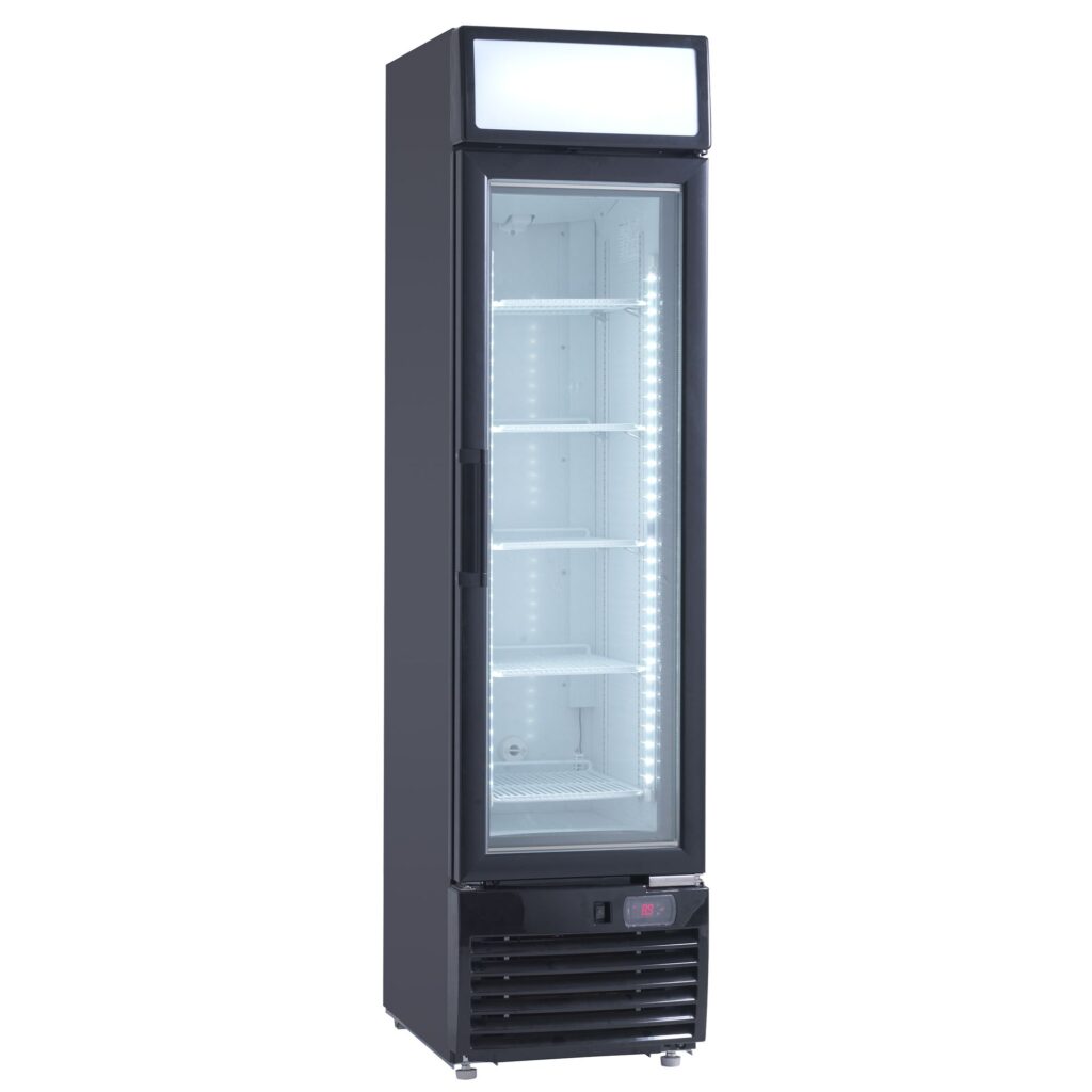 Exponeringsfrys SF 217 BE 445x665x1790mm, 5 trådhyllor, belysning