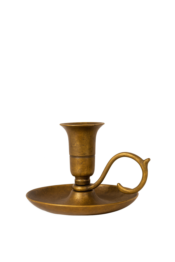 Ljusstake 1-lj.antik mässing H.8cm