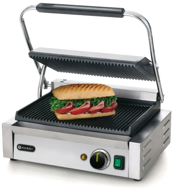 Klämgrill "Panini" räfflad/räfflad 2200W Hendi - Image 6