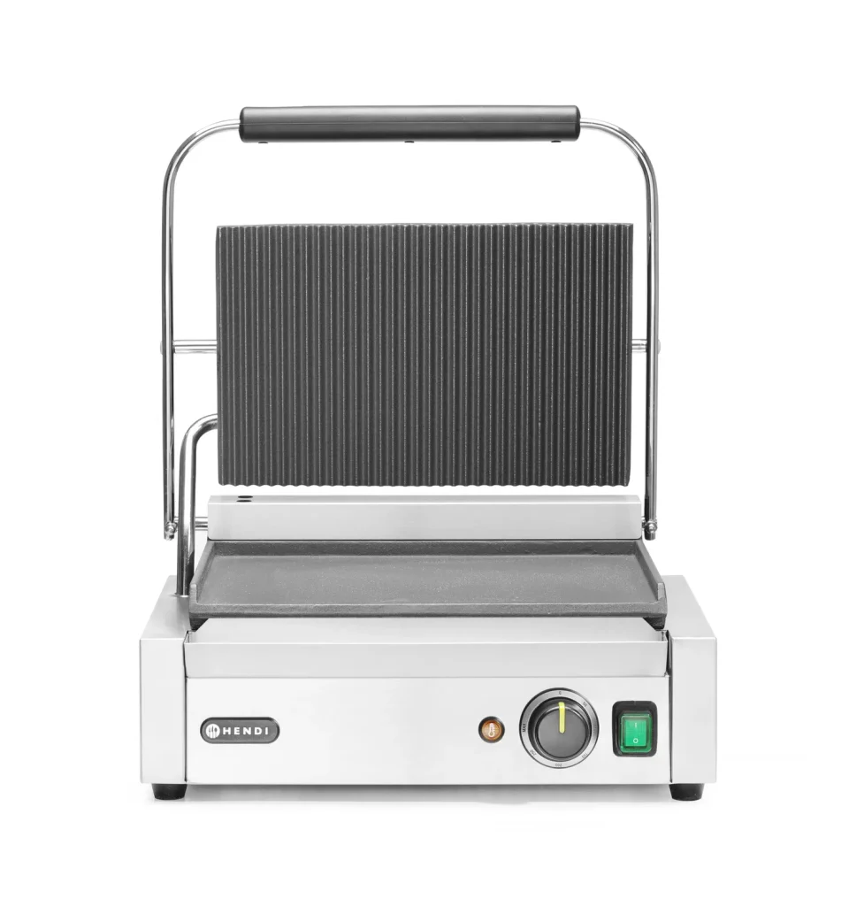 Klämgrill "Panini" räfflad/slät 2200W Hendi