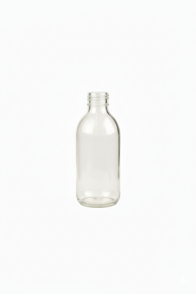 Glasflaska 50cl klar m silverkapsyl
