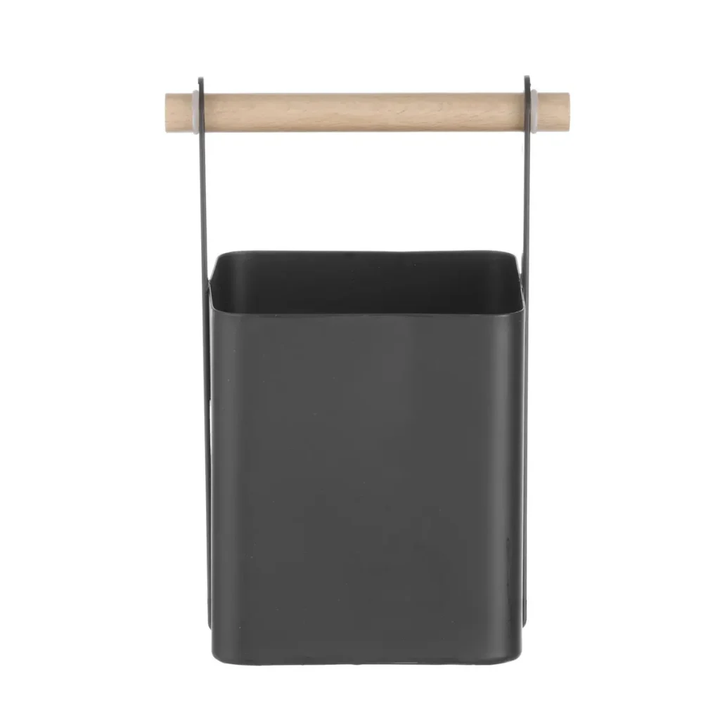 Bordsställ/Apotek 14x10,5cm svart pulverlackad plåt m. trähandtag Hendi