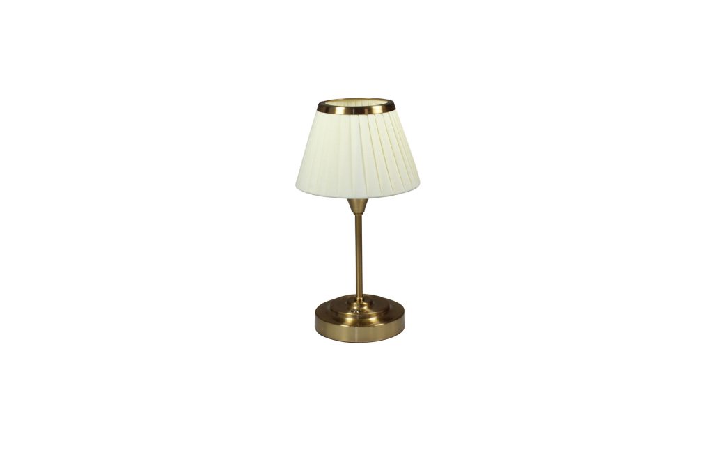 Lampa laddningsbar antik mässing/creme skärm (15-24h) Classic Paris