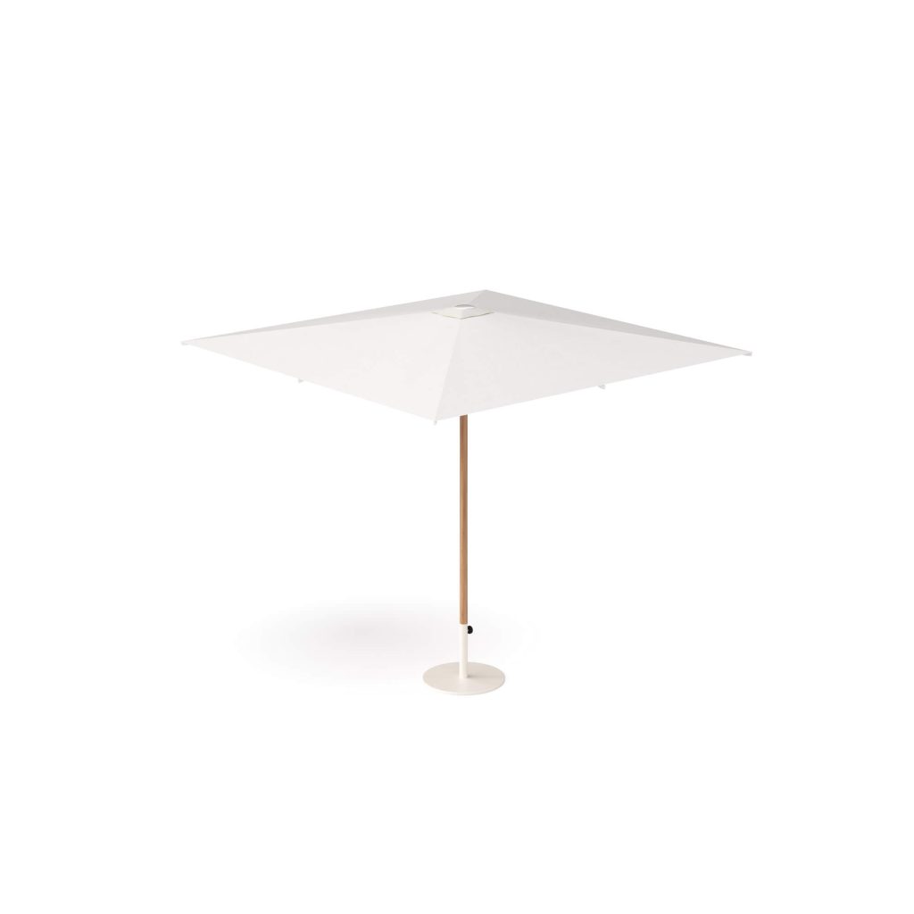 Parasoll 3x3m vit/trä Signoria EMU