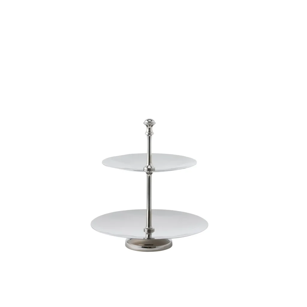 Våningsfat 2-vån Silver 25x25x27 cm
