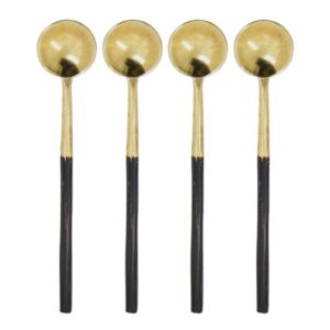 Tapas sked 11,5 cm svart/mässing 4pcs